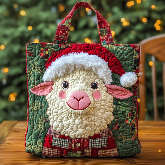 Everyday Christmas Sheep Quilted Tote