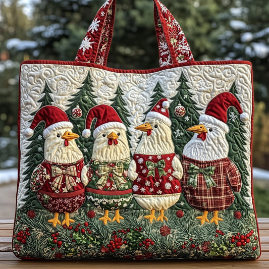 Festive Chicken Quilt Tote Bag