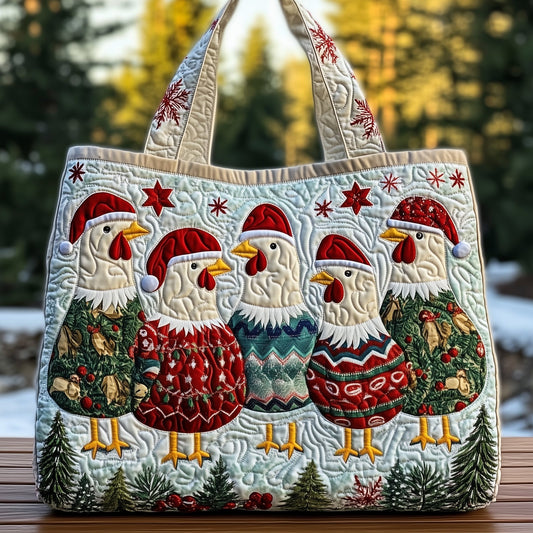 Everyday Festive Chicken Quilt Tote