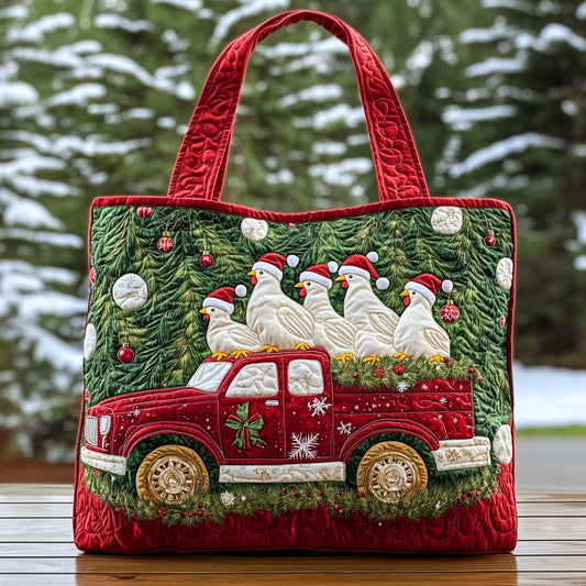 The Holiday Hens Quilted Tote