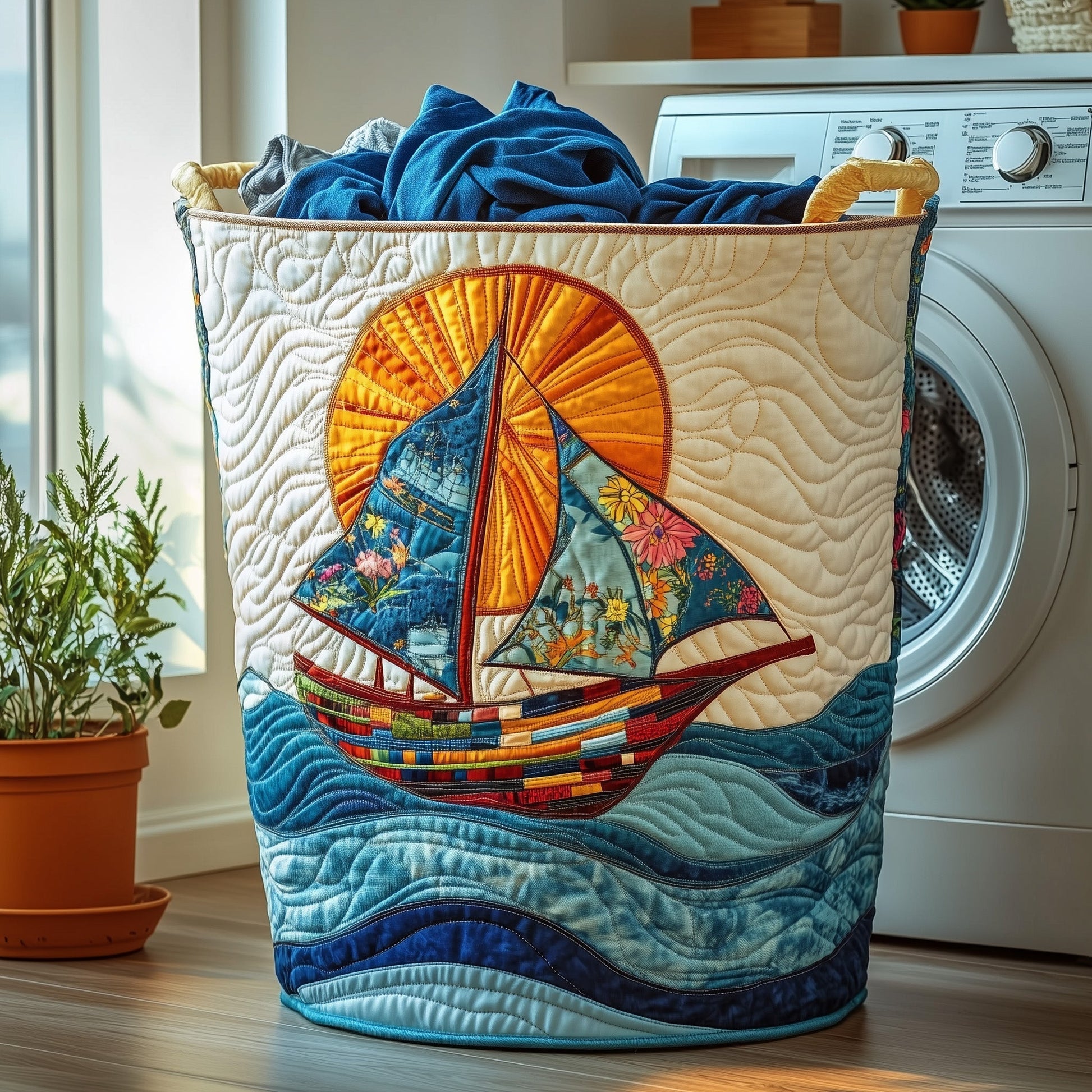 Sailling Ship Laundry Tote Bag