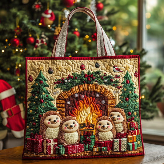 The Festive Fireplace Quilted Tote