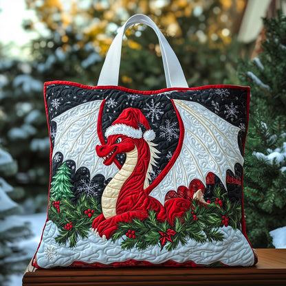 Everyday Christmas Dragon Quilted Tote
