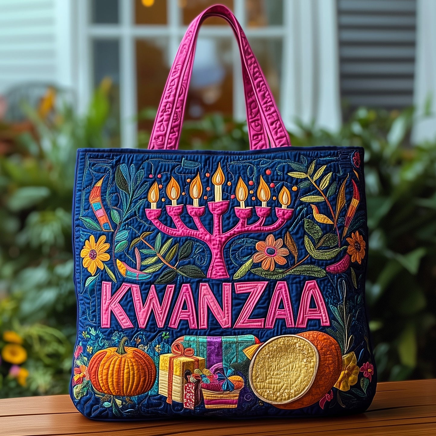 Kwanzaa Celebration Motif Quilted Tote