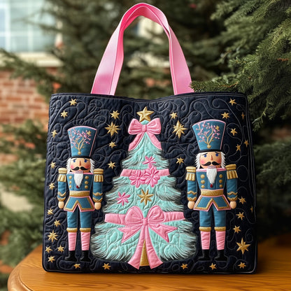 Nutcracker Christmas Scene Quilted Tote