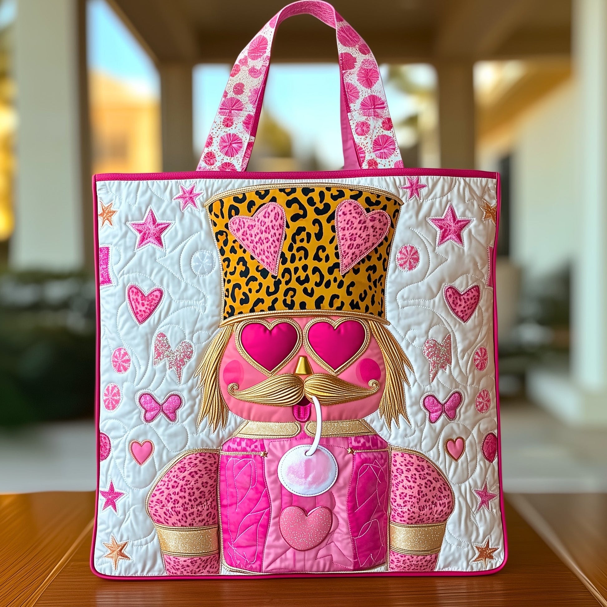 Everyday Nutcracker Hearts Quilted Tote