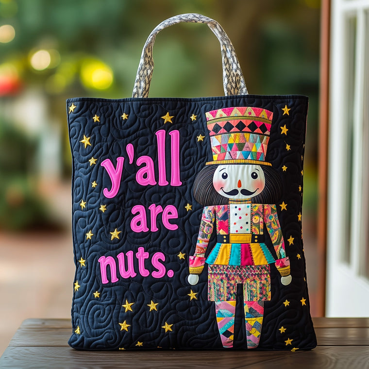 Colorful Nutcracker Figure Quilted Tote