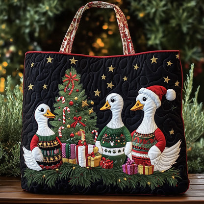 Everyday Festive Goose Quilted Tote