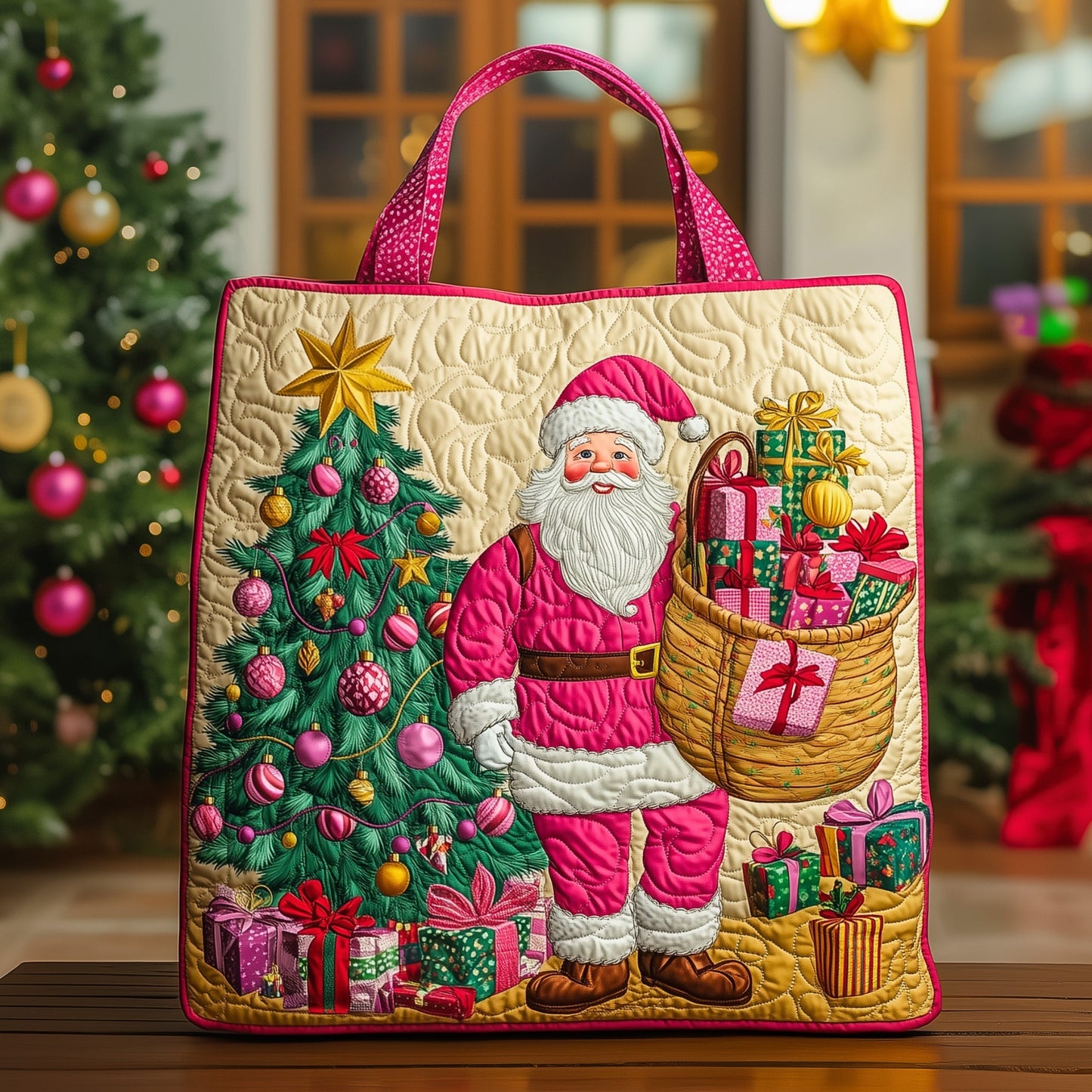 Everyday Santa Gifts Quilted Tote