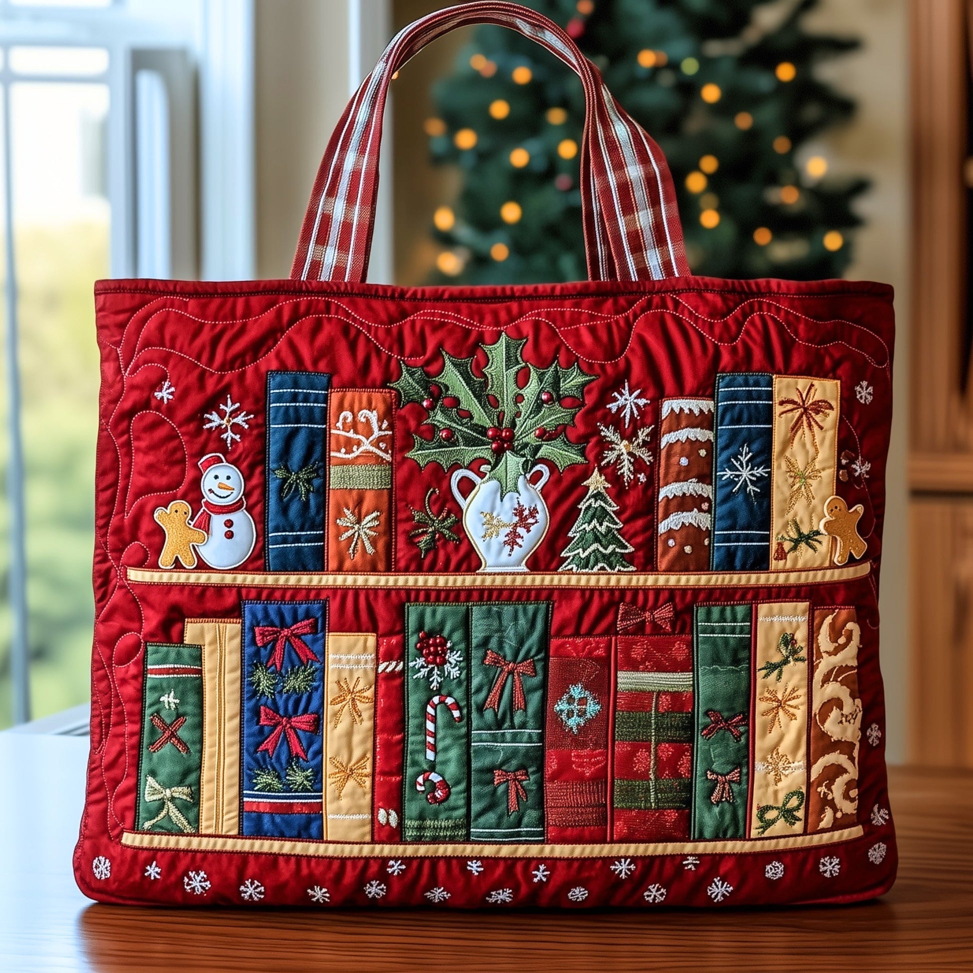 Everyday Holiday Bookshelf Quilted Tote