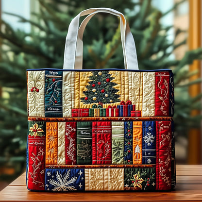 Everyday Christmas Bookshelf Quilted Tote