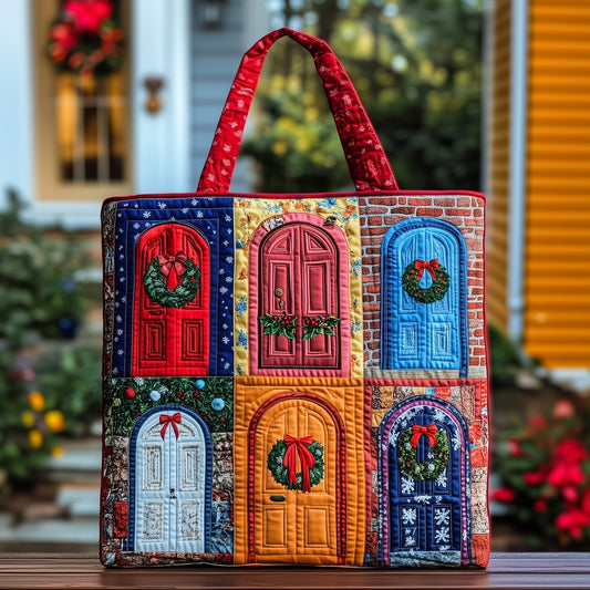The Holiday Doorway Quilted Tote