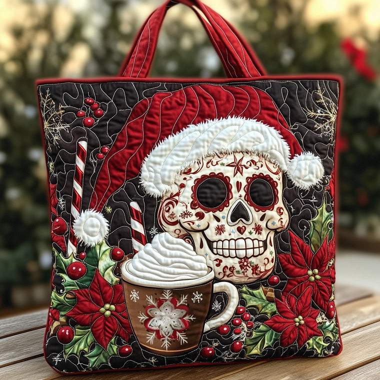 Everyday Holiday Skull Quilted Tote