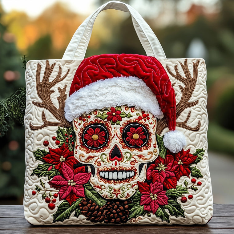 Sugar Skull Christmas Tote Bag