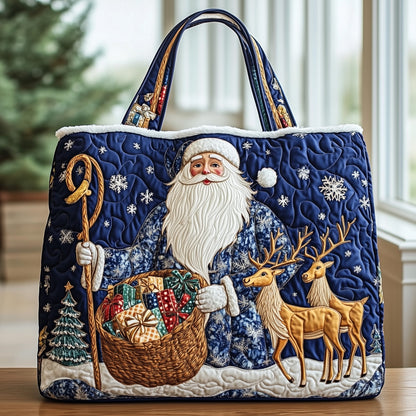Santa Claus Reindeer Quilted Tote