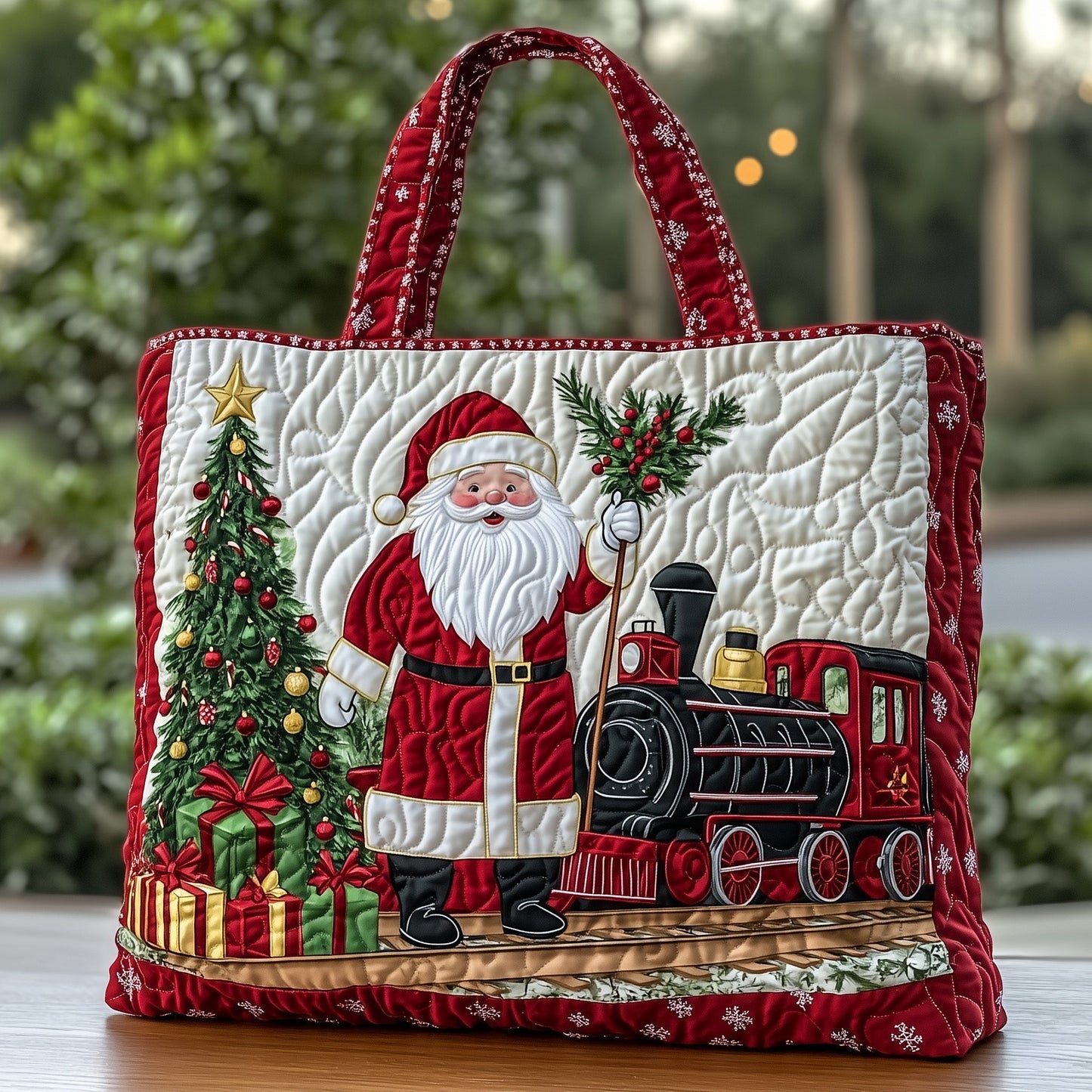 Santa Claus Christmas Scene Tote Bag