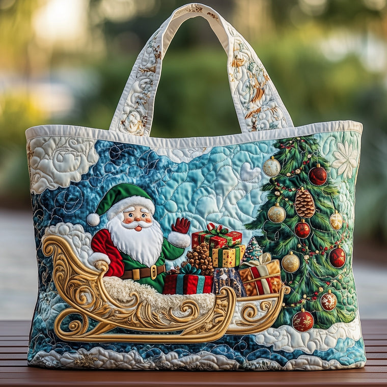 Santa Claus Christmas Tree Tote Bag
