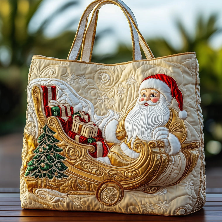 Santa Claus Sleigh Quilted Tote