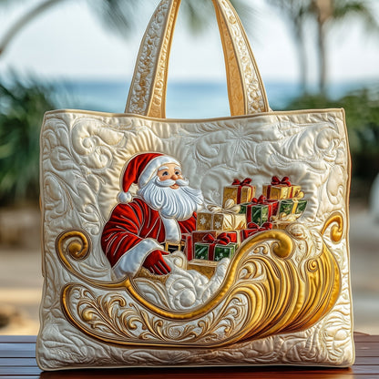 Everyday Festive Santa Quilted Tote