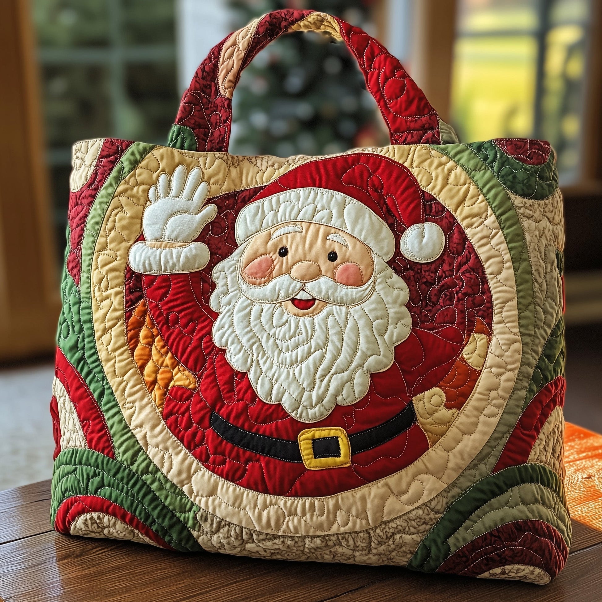 Everyday Santa Claus Quilted Tote