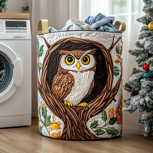 The Mystic Owl Quilted Laundry Basket Tote 0869