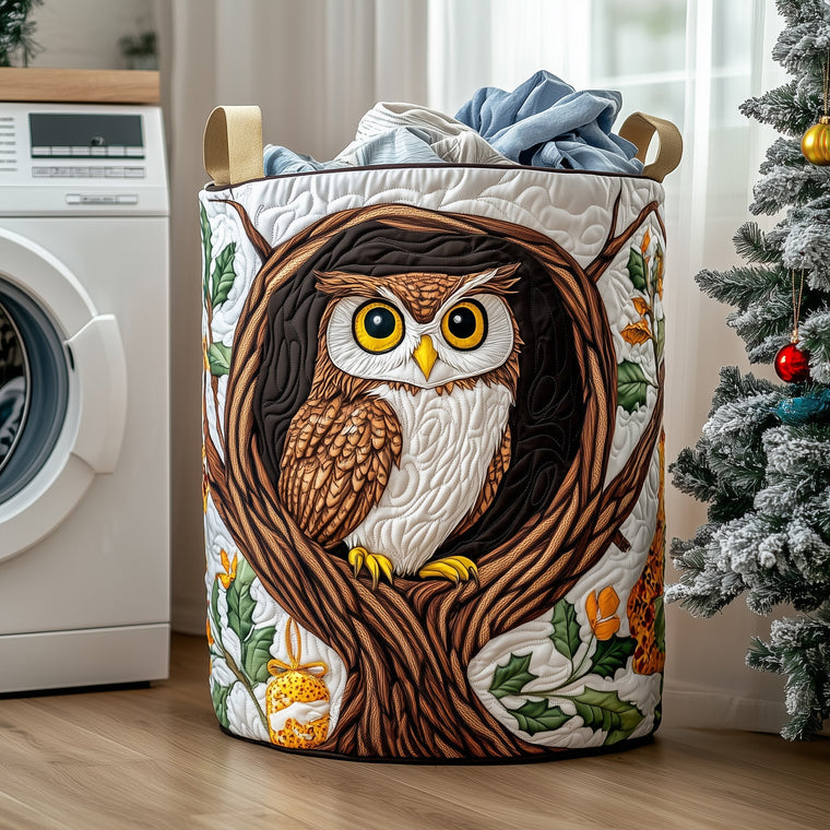 The Mystic Owl Quilted Laundry Basket Tote 0869