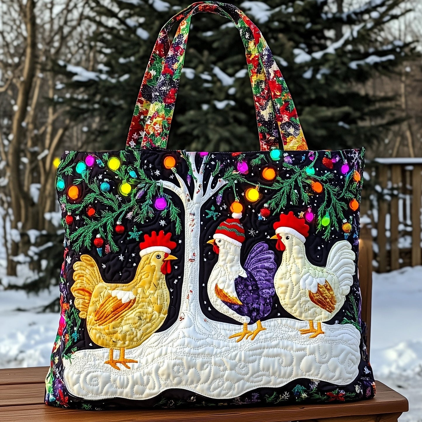 Everyday Christmas Chickens Tote Bag