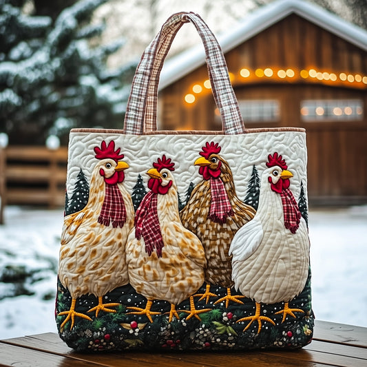The Farmhouse Chickens Quilted Tote
