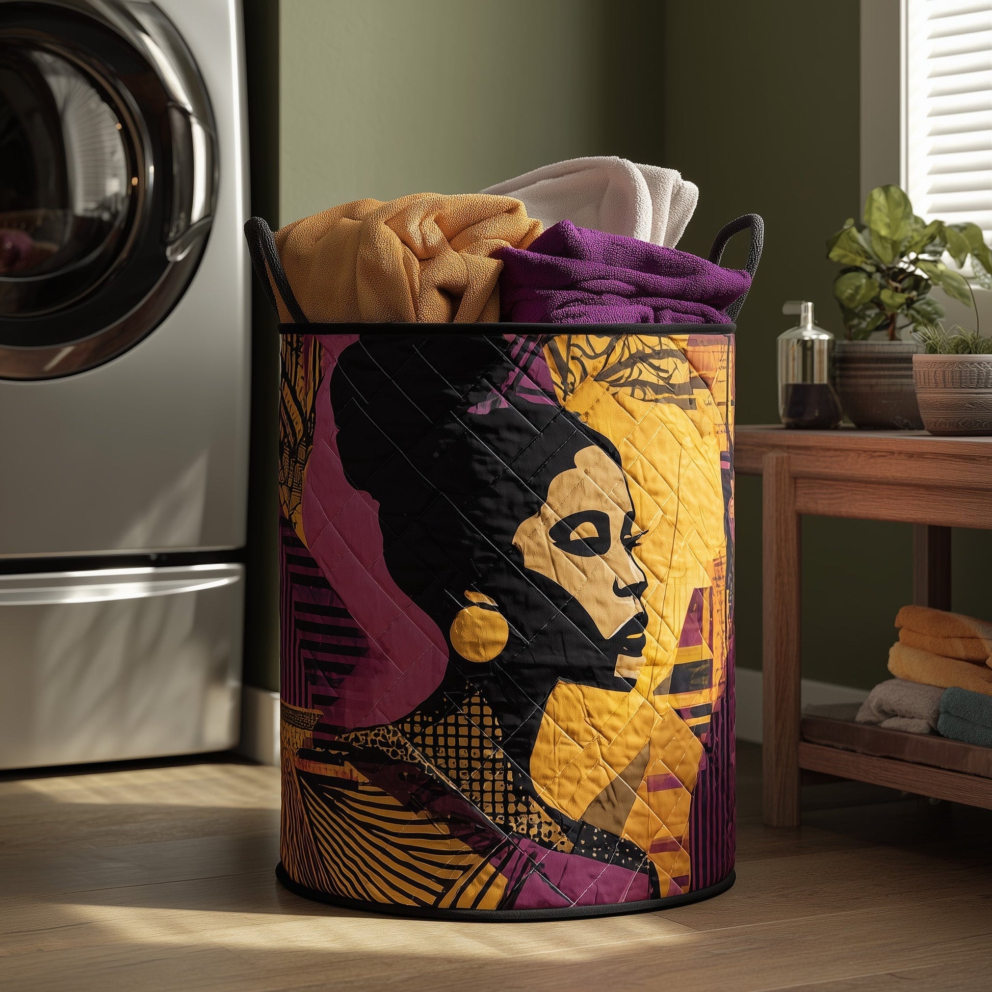 The Golden Queens Quilted Laundry Basket Tote 1279