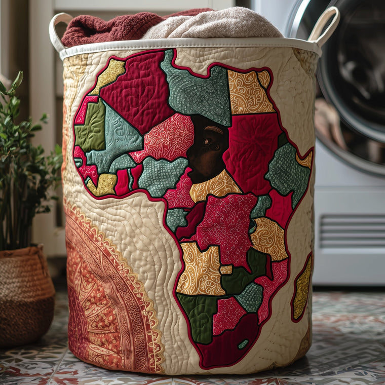 The African Roots Quilted Laundry Basket Tote 1283
