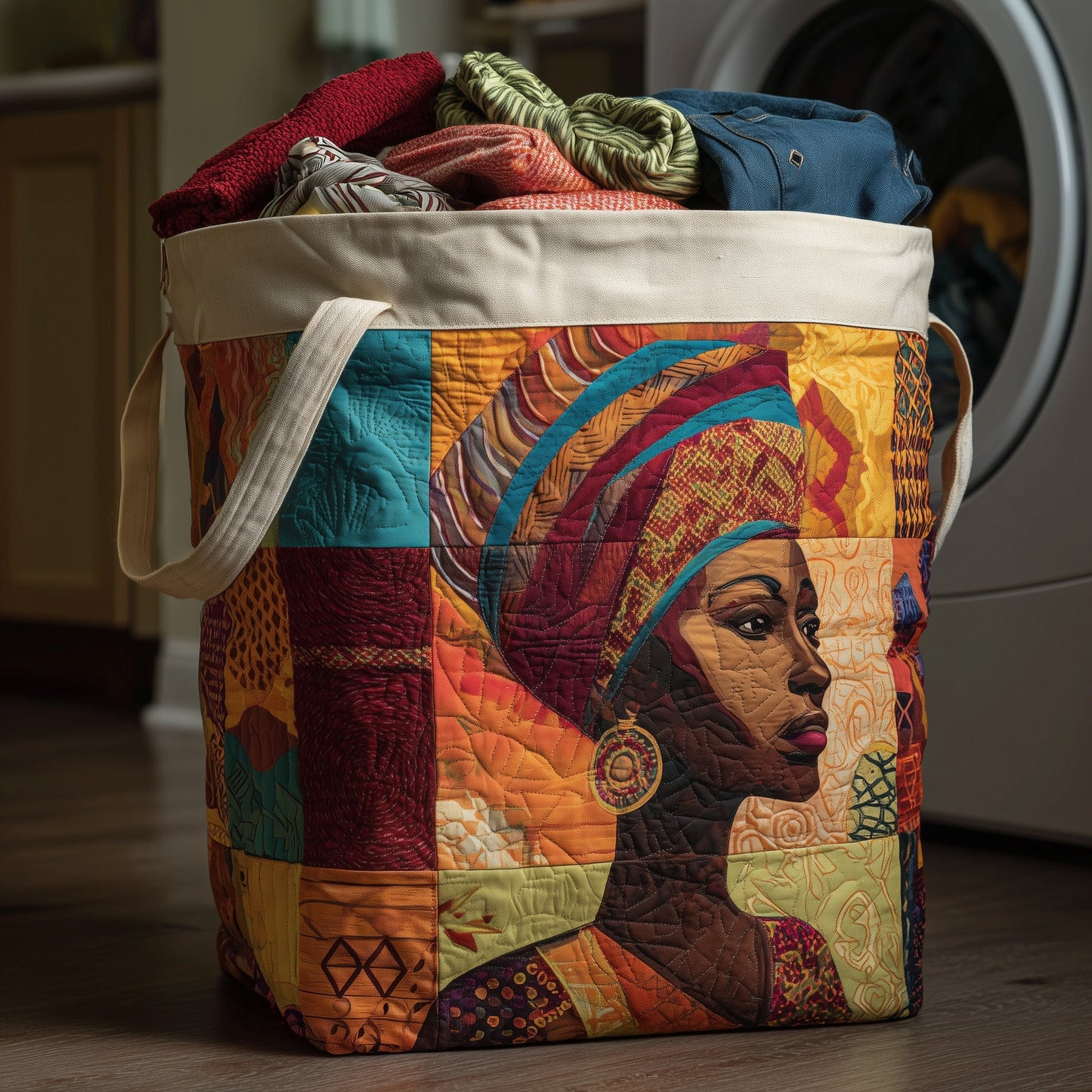 The Golden Queens Quilted Laundry Basket Tote 1285