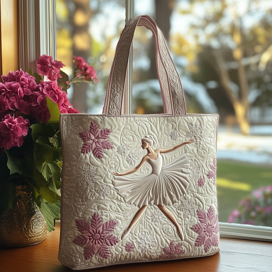 Ballerina Dance Figure Quilted Tote