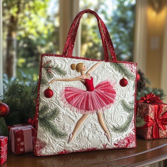 Ballerina Dance Motif Quilted Tote