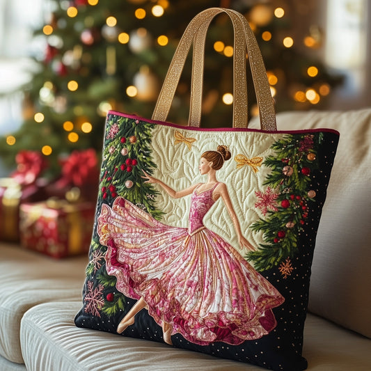 Ballerina Dance Art Quilted Tote