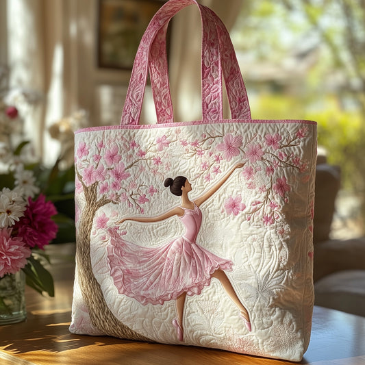 Ballerina Dance Artwork Quilted Tote