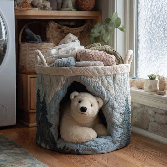 The Winter Polar Cave Quilted Laundry Basket Tote