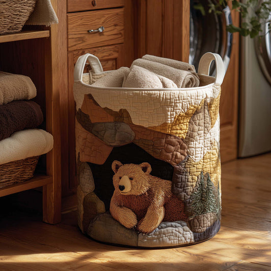 The Forest Bear Quilted Laundry Basket Tote 1720