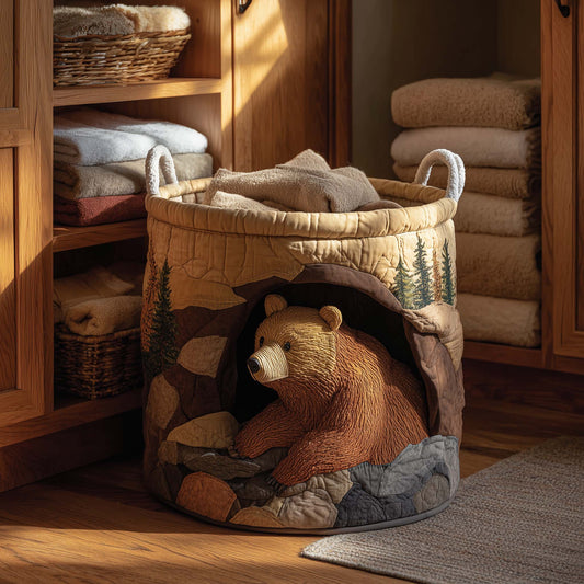The Forest Bear Quilted Laundry Basket Tote 1721