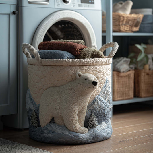 The Winter Polar Heaven Quilted Laundry Basket Tote