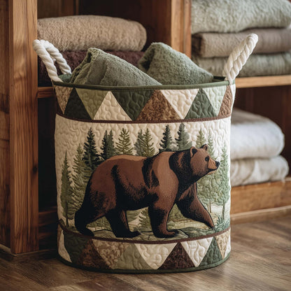 The Forest Bear Quilted Laundry Basket Tote 1725