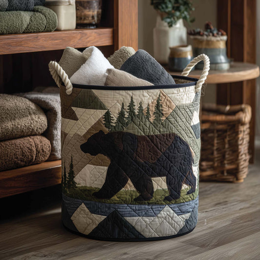 The Forest Bear Quilted Laundry Basket Tote 1727