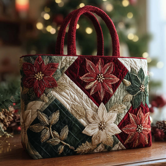 The Poinsettia Patchwork Quilted Tote