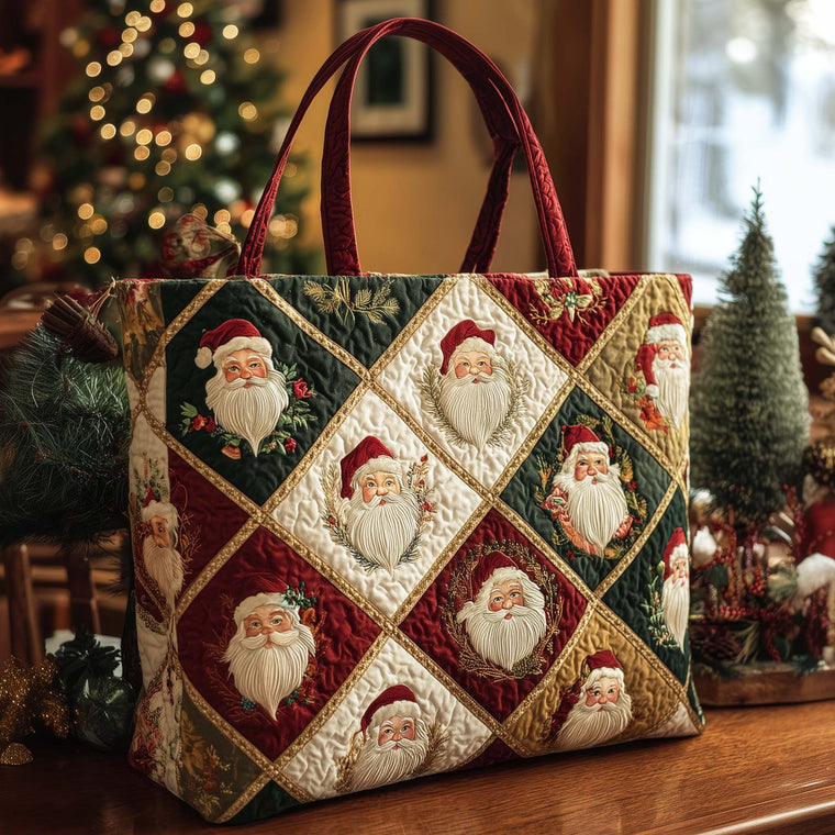 Everyday Santa Patchwork Quilted Tote