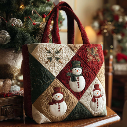 The Snowman Quilt Tote Bag