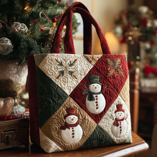 The Snowman Quilt Tote Bag