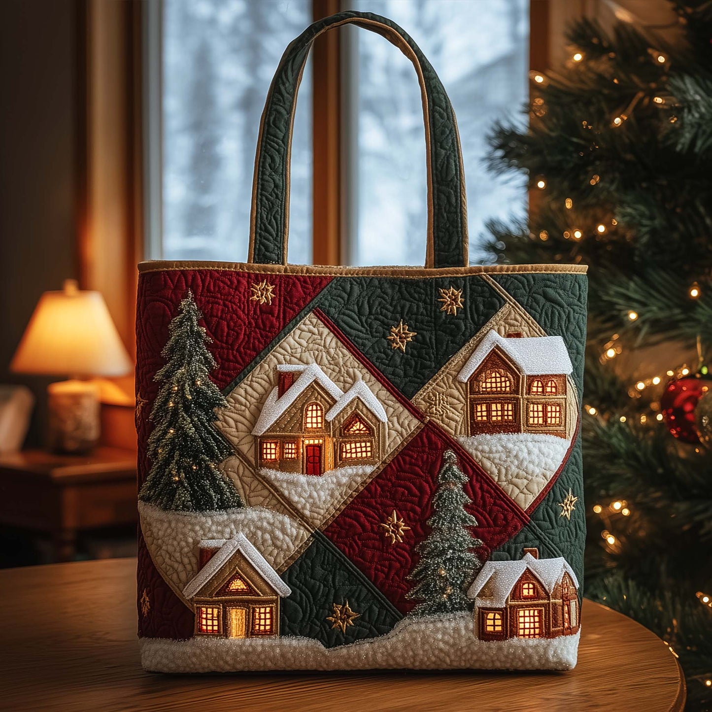 The Cozy Christmas Patchwork Quilted Tote