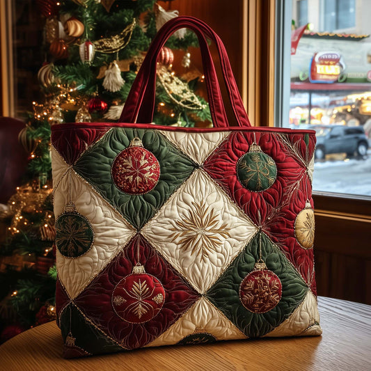 The Festive Ornament Quilted Tote