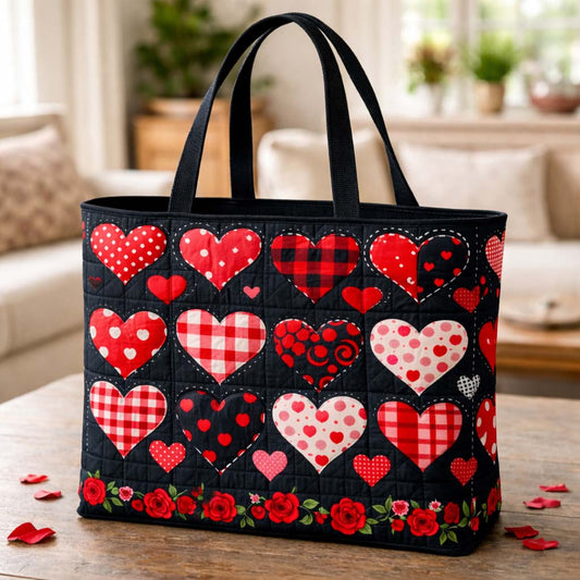 The Midnight Hearts Quilted Tote