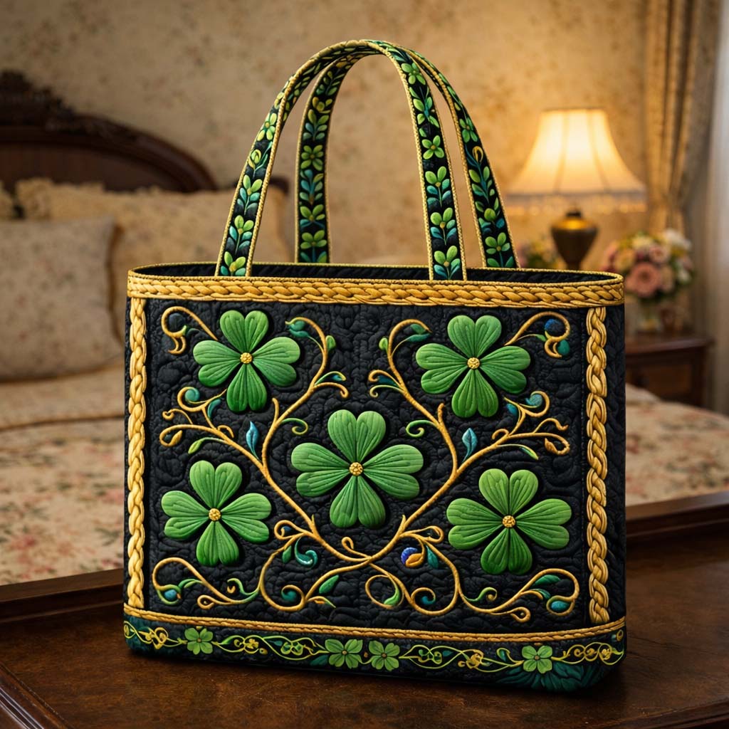 The Celtic Clover Quilted Tote