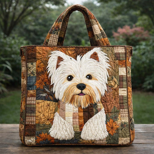 The Autumn Westie Quilted Tote